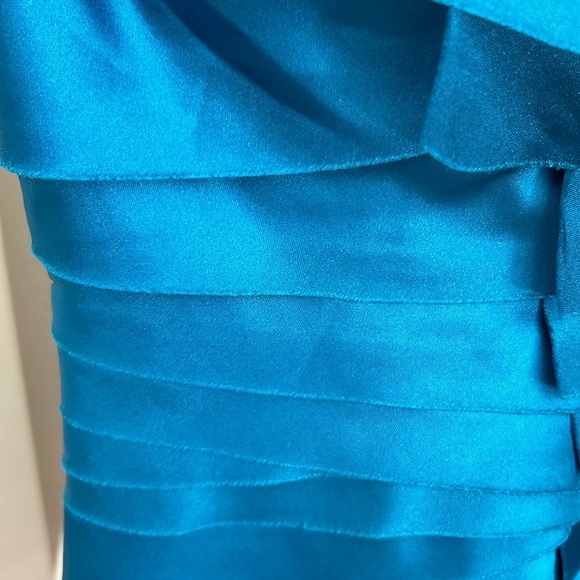 Satin Ocean  Blue bodycon mini by Bebe - Picture 2 of 8